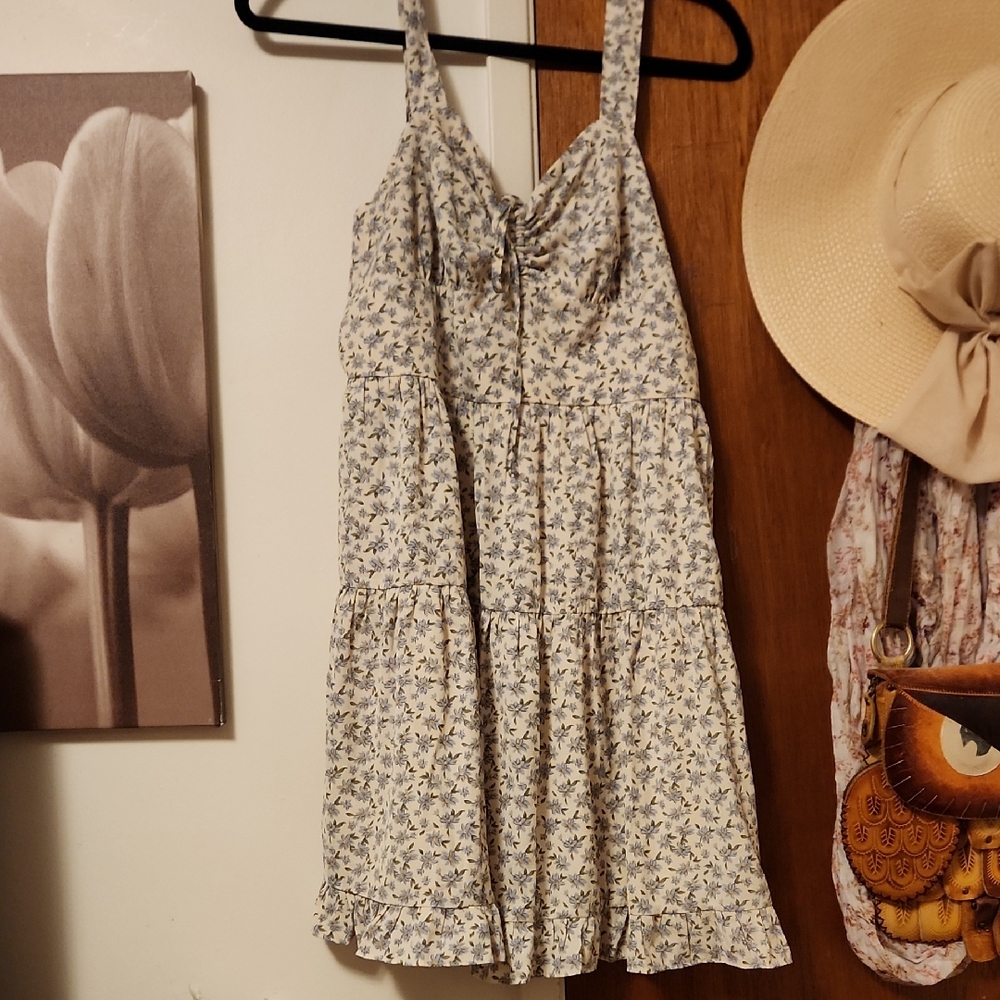 She + Sky Cream and Blue Floral Mini Dress